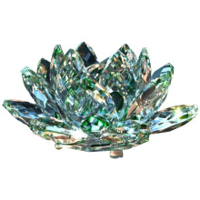 D Estatuilla de Flor de Loto de Cristal DecoracióN de Boda de San ValentíN ColeccióN de ArtesaníA de Vidrio Pisapapeles Adornos de Mesa Regalo de