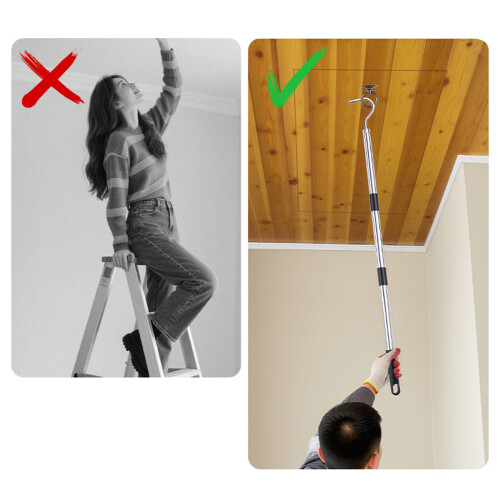 MultiPurpose Retractable Ladder Pull Down Hook Systems-200CM 2