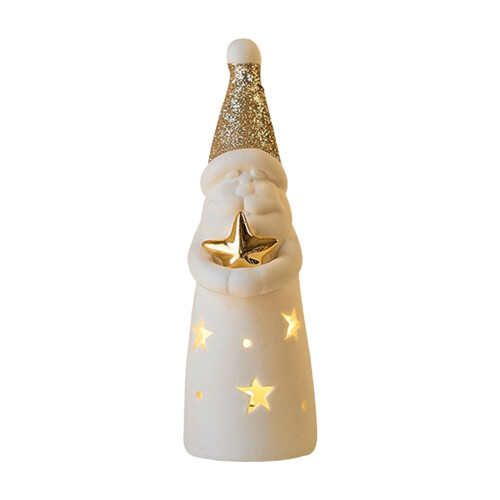 White Ceramic Tabletop Christmas Tree with Star and Dot 1