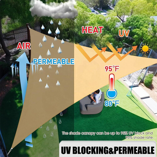 Τριγωνικό πανί σκίασης 16'x16'x16' σε σκουριά, κόκκινο – Ανθεκτικής αντοχής, 2