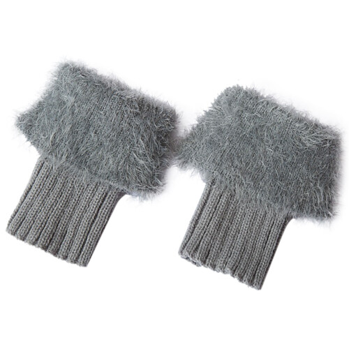 Ankle Socks, Crew Socks & Leg Warmers – Wool-Like, Fuzzy, Solid Color, Grey 2