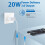 Φορτιστής USB C, 20W PD2PACK Μπλοκ φορτιστή USB C με 2PACK καλώδια USB C, φορτιστής τύπου C 10ft, 5