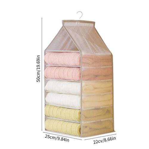 Efficient Closet Hanging Organizer with 6 Compartments for Ultimate Storage and Decluttering 2