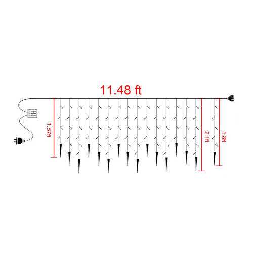 Morttic Christmas icicle lights 11.48 ft 96 LED waterproof 2