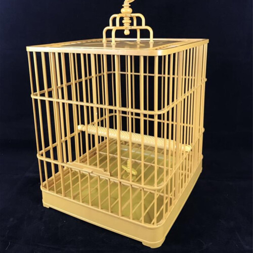 2 Sets Square Parrot Cage Bird with Perch Fabric Protector Feeders for Outdoors Travel 1