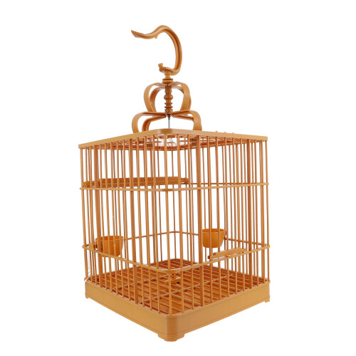 2 Sets Square Parrot Cage Bird with Perch Fabric Protector Feeders for Outdoors Travel 2