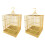 2 Sets Square Parrot Cage Bird with Perch Fabric Protector Feeders for Outdoors Travel 4