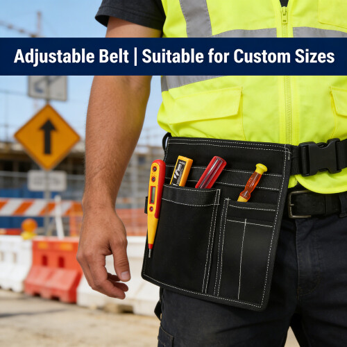 Durability Canvas Cloth Tool Belt Bag With 6Storage-Black 2
