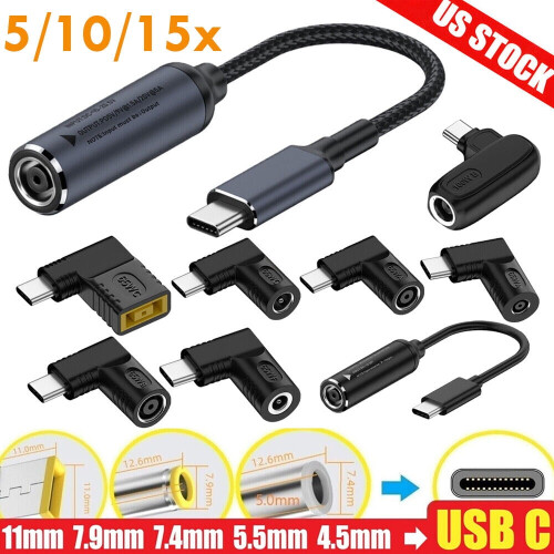5/10/15X bærbar laderadapter til USB type C PD strømladerkabeladapter 1