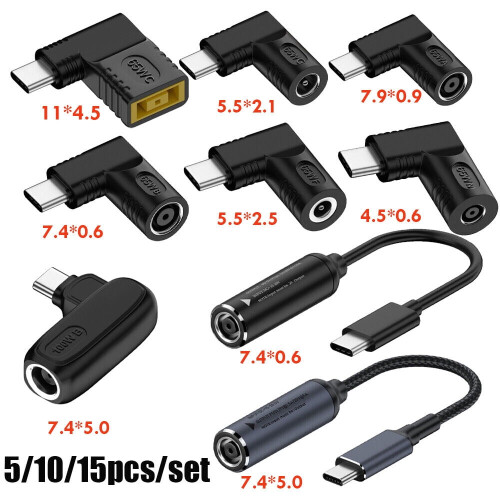 5/10/15X bærbar laderadapter til USB type C PD strømladerkabeladapter 2