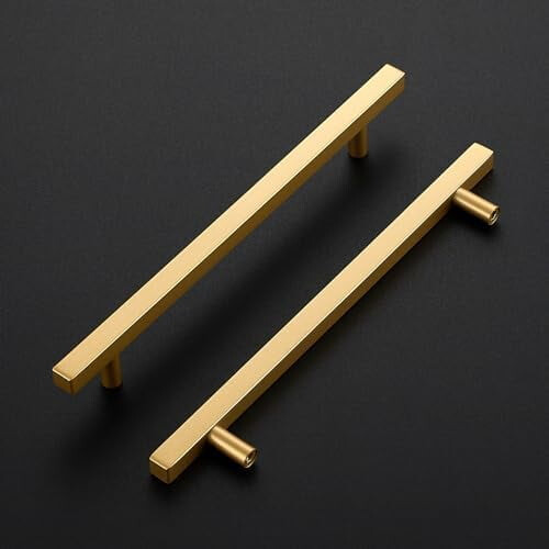 Brass Cabinet Pulls Champagne Gold 10-Pack 8 Inch Hole 1