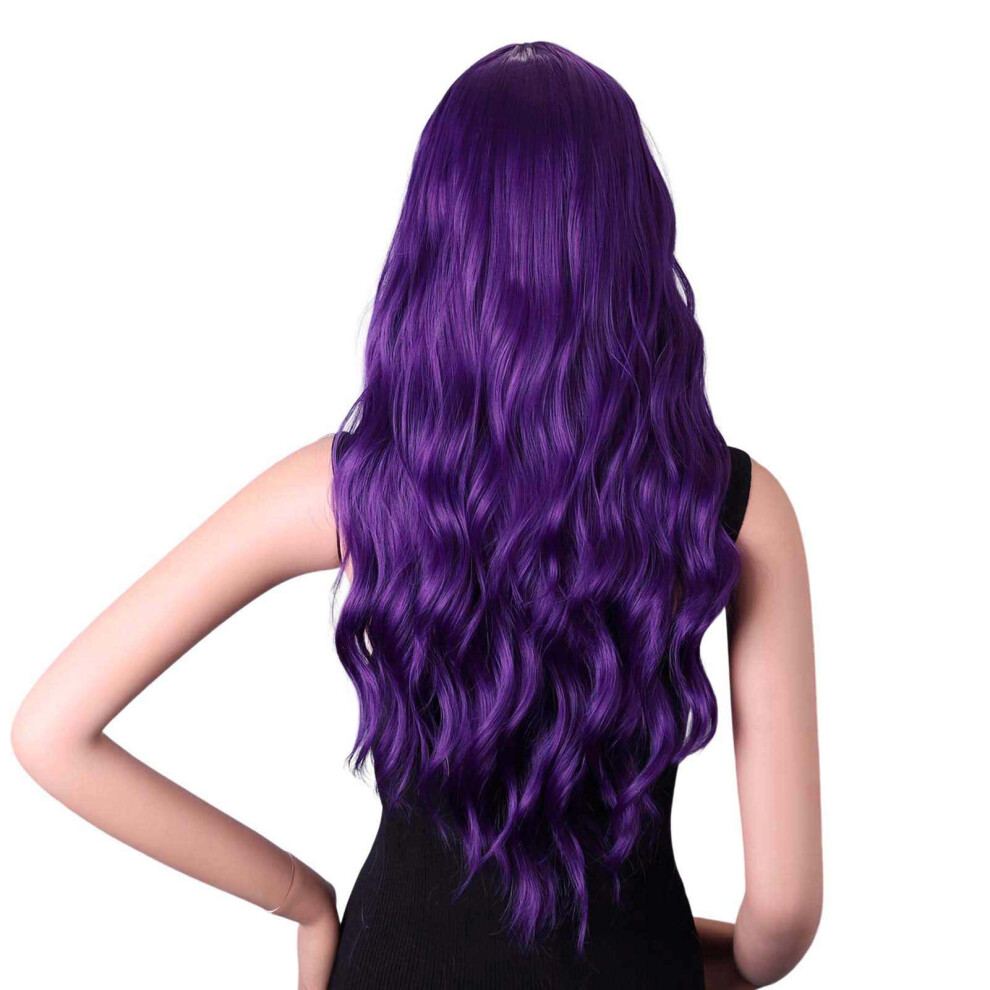 Dcph-Clothing 26\" Curly Wig With Bangs For Parties & Weddings