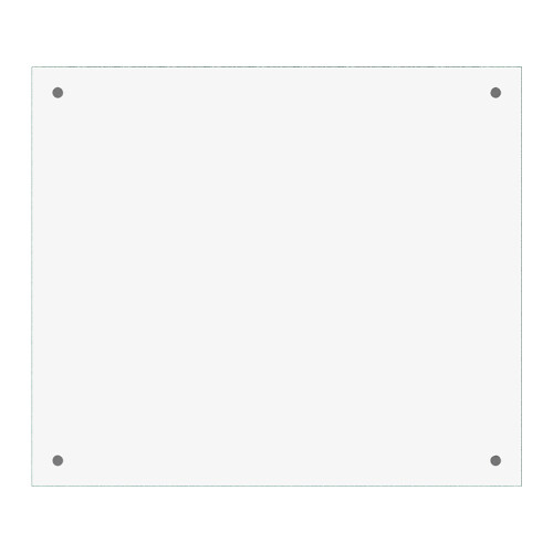 6mm Thick Tempered Glass Stove Splashback - 70x60cm, Clear, Includes Mounting Hardware 2