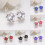 Women's Rhinestone Leverback Earrings Blue 2