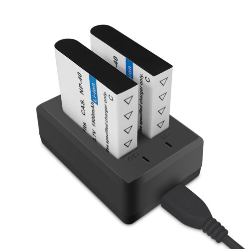 NP40 Double Charging Dock USB for Camera NP40 1500mah Lithium Backup Battery Adapter 1