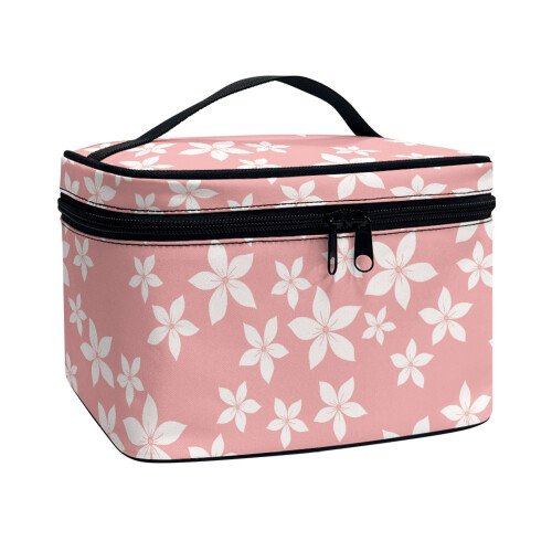 Pink Polyester Travel Makeup Organizer with Brush Holder 1pc 1