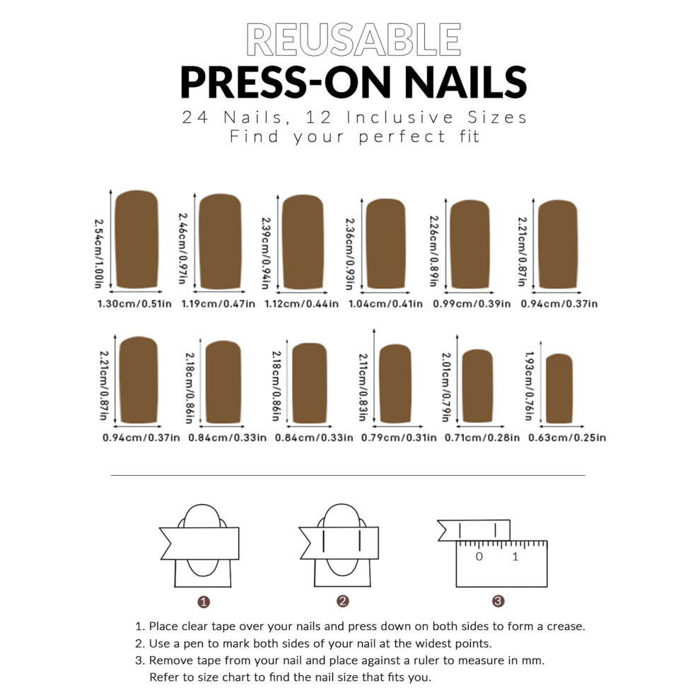 Hue-Grain Butterfly Glossy Fake Nails - Easy Wear