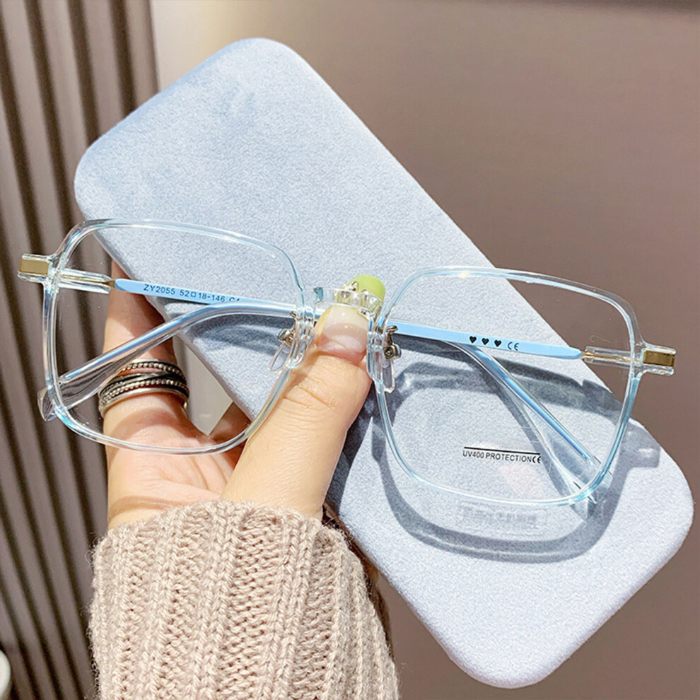 Roc-Electron (Transparent Blue Frame, No Degrees) Blue Light Blocking Glasses For Adults & Students