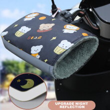 (Silk cotton reflective black bear cake) Cartoon Motorcycle Gloves for Gifts (50 chars)