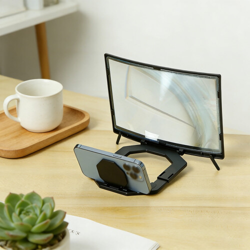 3D Phone Stand with Curved Screen Magnifier 14 inch 1