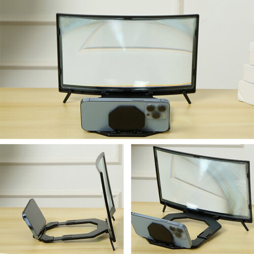 3D Phone Stand with Curved Screen Magnifier 14 inch 2
