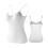 Women's White Tank Top with Built-in Shelf Bra – Basic Camisole Undershirt, S 2
