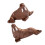 Ocean Animals Figures Sticker Set Light Brown 2 Pcs 6