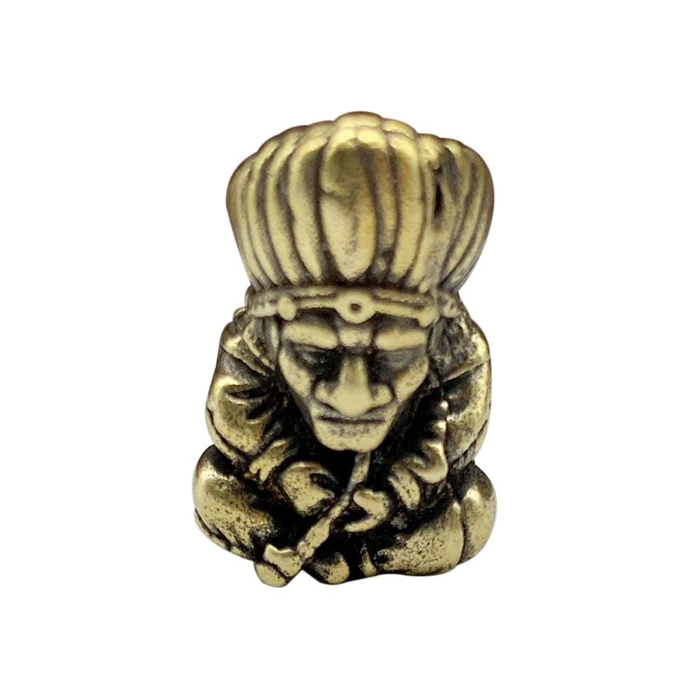 Brass Elder Chief Statue Umbrella Rope Bead Pendant Key Chain Diy Knife Bead Lanyard Lanyard Lanyard Accessories-A 4712445925508