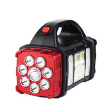 USB Rechargeable Flashlight Solar LED Light with COB Work Light 4 Gear Charge Mobile Phone Camping Lamp,1678 Rose Red
