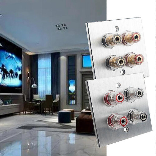 (3) KINCJON High Quality Banana Binding Post Wall Plate Surround Sound 2