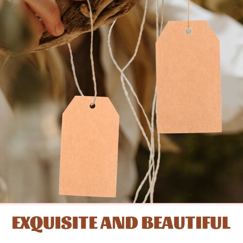 200pcs Blank Paper Tags for DIY Use Printable Paintable Light Brown Small Hole for Hanging 2