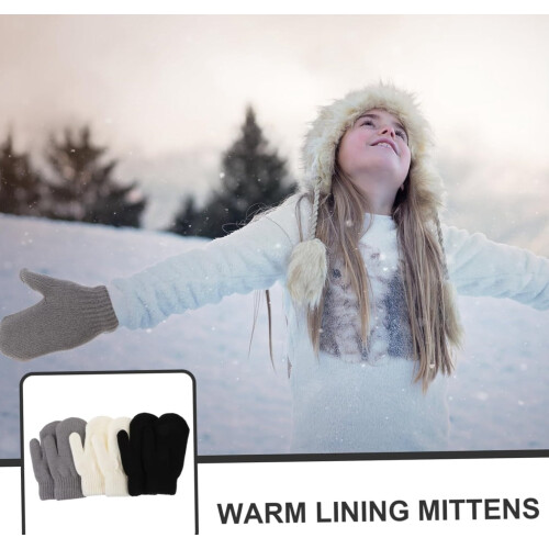 Knit Toddler Mittens Black 12 Pairs 1