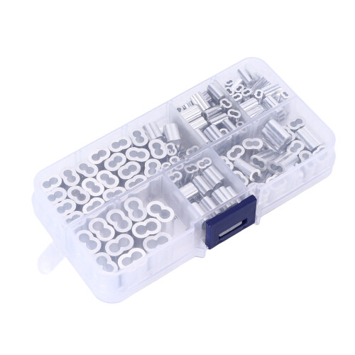Double Barrel Ferrule, 6 Sizes Universal Crimping Loop Sleeve Kit For Wire Rope For Cable Line End 2