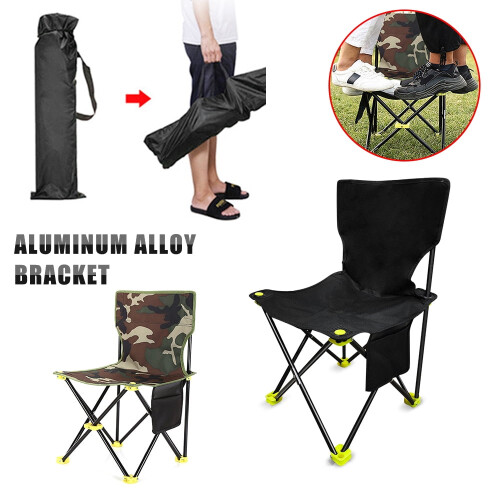 BASSTOP Classic Folding Camp Chairs, with Side Pocket,80KG(176-lb)Capacity,Black 1
