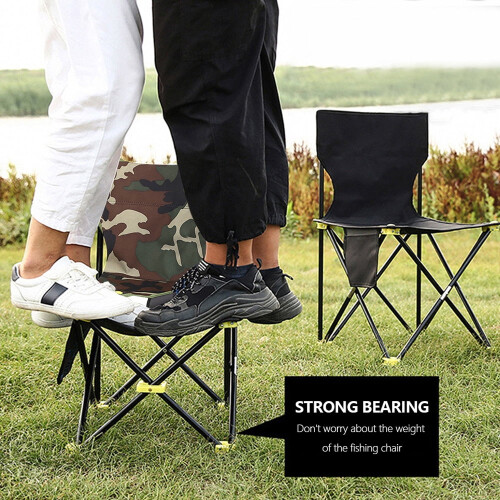 BASSTOP Folding Camping Chair Heavy-Duty 80 kg Black 2