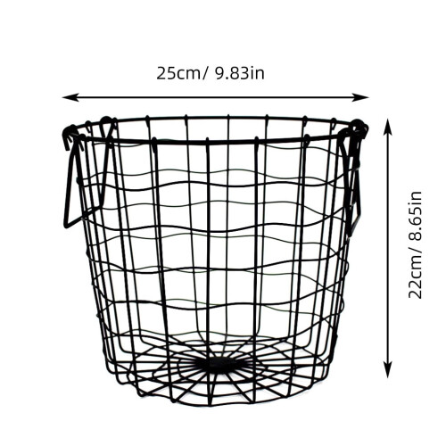 1Pc Black Metal Clothes Storage Container Large Capacity Hollow Design 1