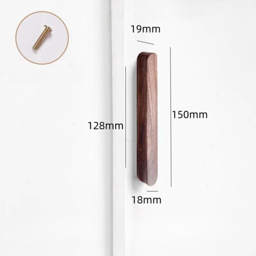 Drawer Knobs Black Walnut Log 4 pcs 192 mm Hole Distance 1