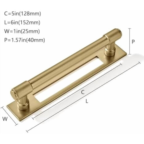 Cabinet Pull Backplates Brushed Gold 5-Pack 1