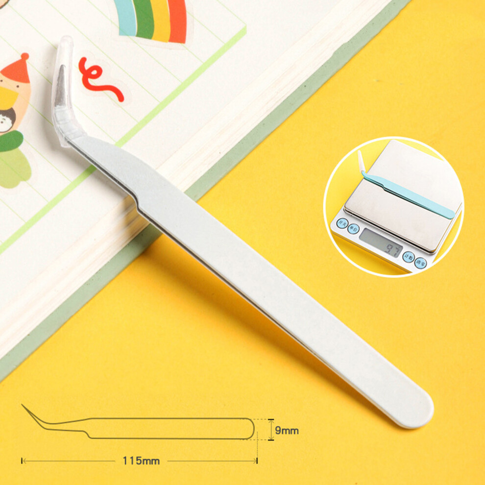Roc-Electron White (Elbow ) Precision Tweezers For Electronics & Jewelry