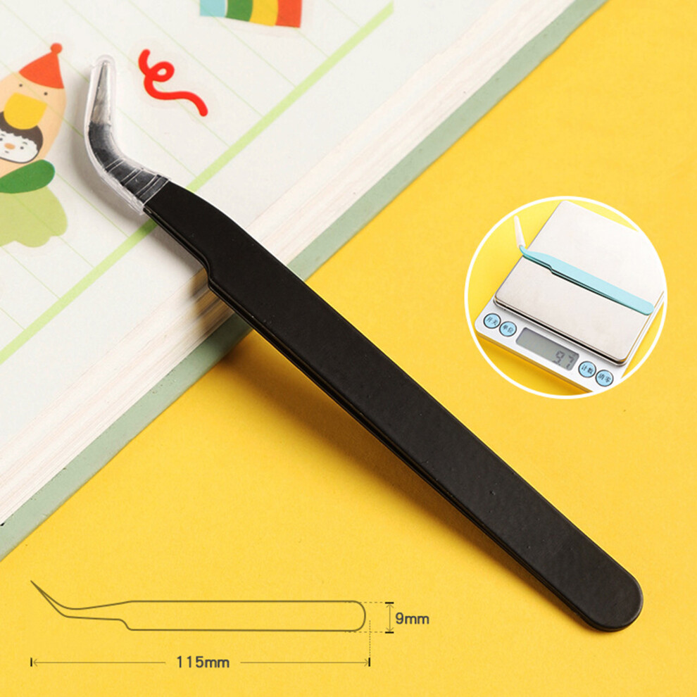 Roc-Electron Black (Elbow ) Precision Tweezers For Electronics & Jewelry