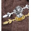 Crystal Diamond-Shaped Drawer Knobs 2-Pack with 170mm Black Leaf Plate 6