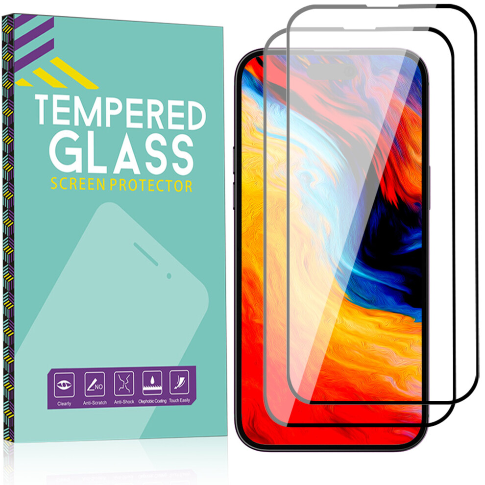 Aggxpf For Compatible With Iphone 15 Screen Protector 2 Pack, Tempered Glass Bubble Free, 9H Hardness Screen Protector 9028731204772