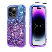 Glitzernde iPhone 14 Pro Hülle „Bling Glitter Quicksand“ – Stoßfest, transparent, funkelnde Hülle, kompatibel mit iPhone 14 Pro (6,1 Zoll),