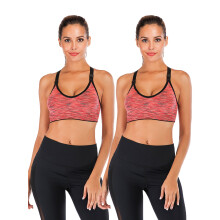 DODOING Sportbeha voor tieners, 2-pack, naadloos, hoge ondersteuning, workoutbeha, yogabeha, gymbeha, sportbeha