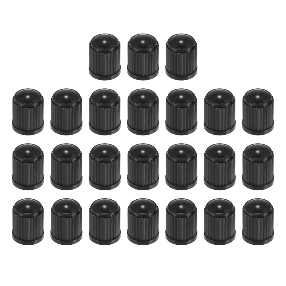 Universal Tire Valve Stem Caps Car Accessories Plastic 24Pcs Black 9028731204666