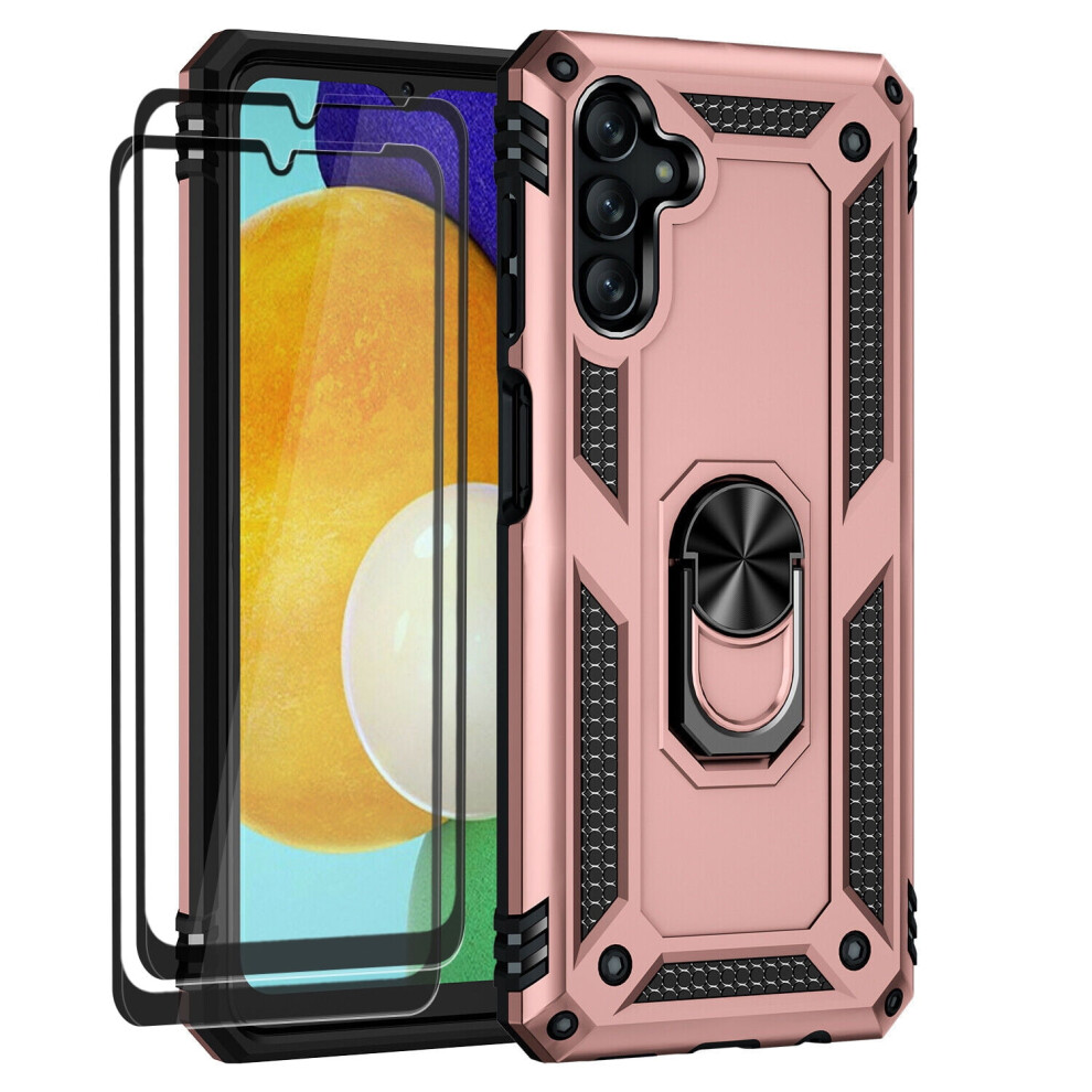 Aggxpf Compatible With Samsung A14 5G Case & Tempered Screen Protector Pack W/ Metal Ring Stand Â Rose Gold 9028731207001