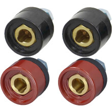 TIG-Schweißkabel-Anschlussdose (Stecker und Buchse) Dinse Schnellkupplung, 315 A, DKZ35-50, Rot/Schwarz, 4 Stück