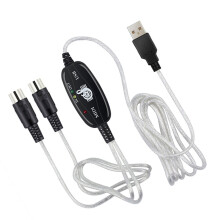 Cabo adaptador USB de 180 x 2 cm para interface de áudio e conexão de teclado.