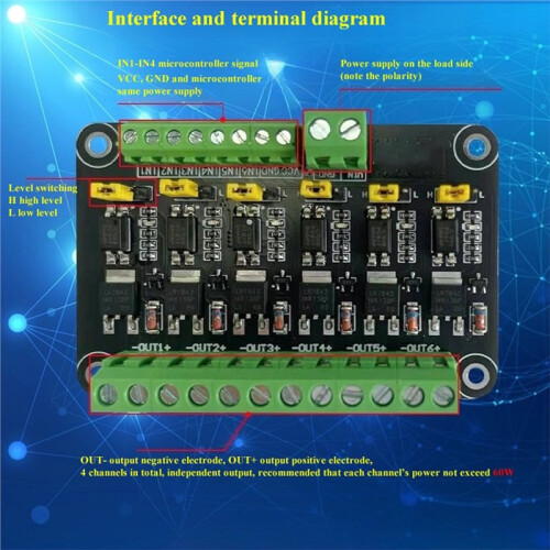 Carte de Commande D'Amplificateur PLC pour Module MOS/Microcontrôleur 6 Canaux 5 V 2