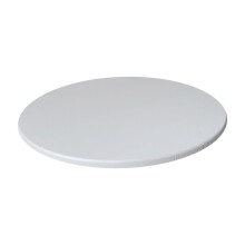 Mantel redondo ajustado de poliéster de color liso, tela impermeable, 23 pulgadas, blanco.